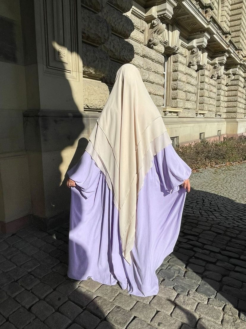 Khimar 3 voiles mousseline beige