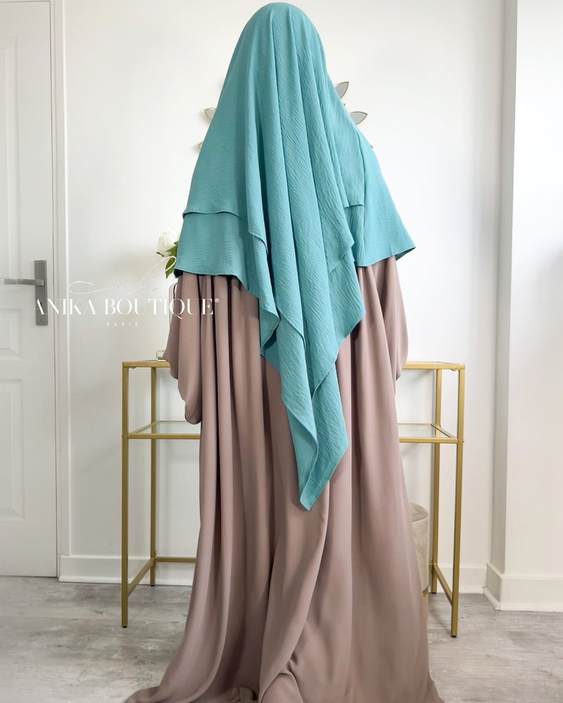Khimar jazz deux voiles  émeraude