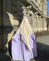 Khimar 3 voiles mousseline beige
